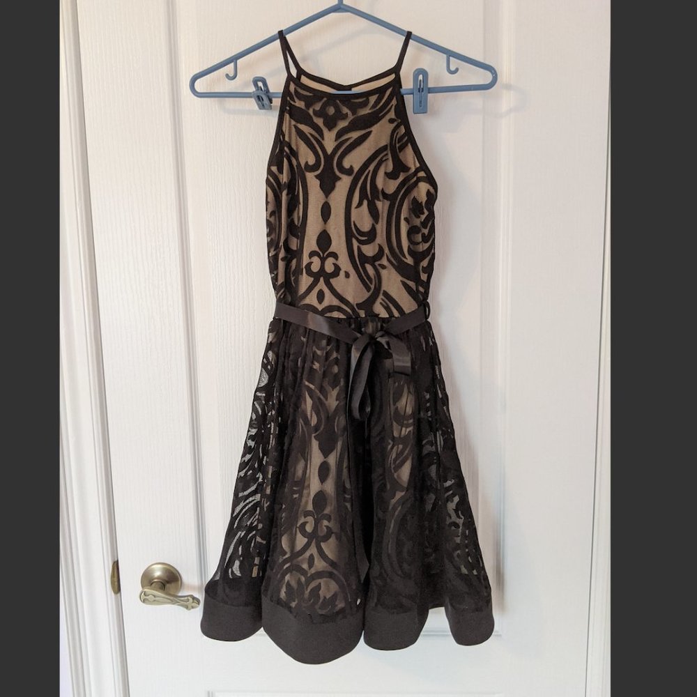 Black Damask Semi Formal Dress
